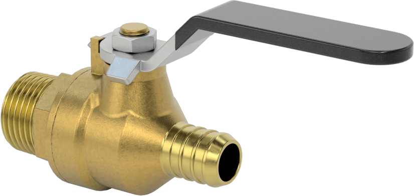 İçme Suyu için Açma/Kapama Vanası, 1/2" İç Çaplı Boru x 1/2 NPT Erkek için Çivili Bağlantı Parçası