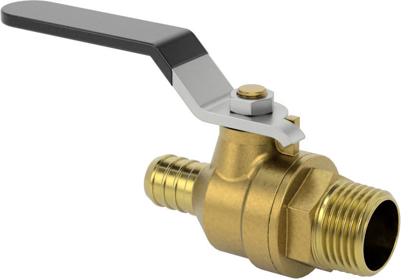 İçme Suyu için Açma/Kapama Vanası, 1/2" İç Çaplı Boru x 1/2 NPT Erkek için Çivili Bağlantı Parçası