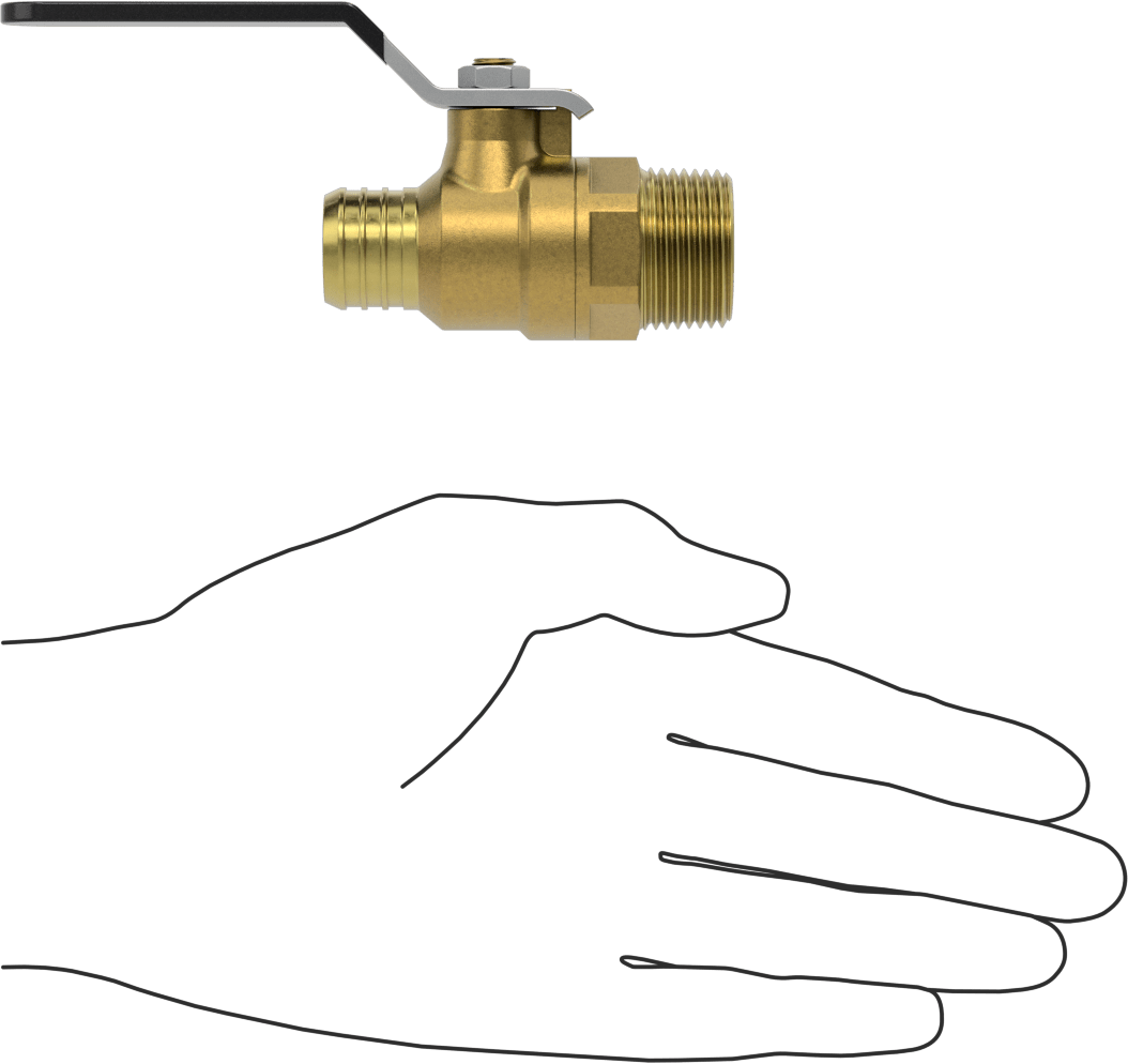 İçme Suyu için Açma/Kapama Vanası, 3/4" Boru İç Çapı x 3/4 NPT Erkek için Dikenli Bağlantı Parçası