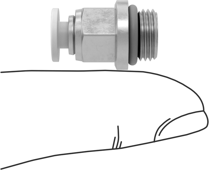 Yüksek Sıcaklık Push-to-Connect Bağlantı Elemanı, Düz Adaptör, 4 mm Boru Dış Çapı x 1/8 BSPP Erkek