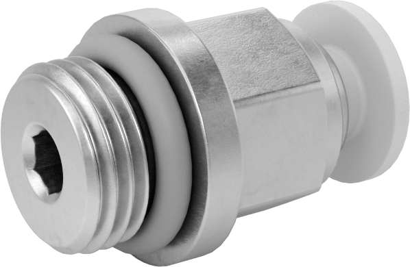 Yüksek Sıcaklık Push-to-Connect Bağlantı Elemanı, Düz Adaptör, 4 mm Boru Dış Çapı x 1/8 BSPP Erkek