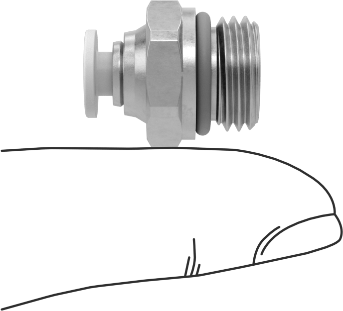 Yüksek Sıcaklık Push-to-Connect Bağlantı Elemanı, Düz Adaptör, 4 mm Boru Dış Çapı x 1/4 BSPP Erkek için