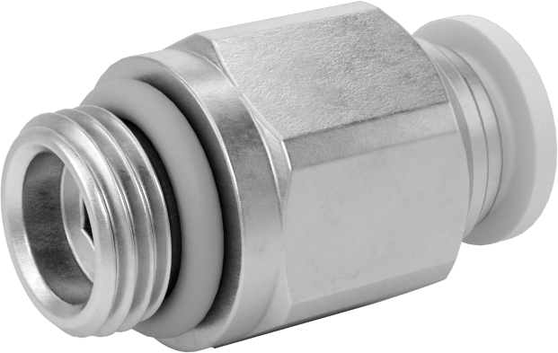 Yüksek Sıcaklık Push-to-Connect Bağlantı Elemanı, Düz Adaptör, 6 mm Boru Dış Çapı x 1/8 BSPP Erkek için