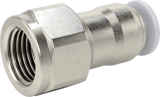 Yüksek Sıcaklık Push-to-Connect Bağlantı Elemanı, Düz Adaptör, 4 mm Boru Dış Çapı x 1/8 BSPP Dişi için