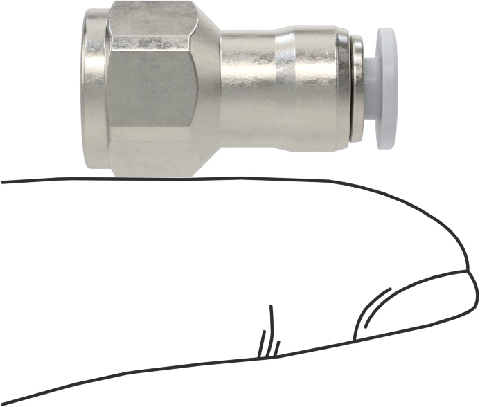 Yüksek Sıcaklık Push-to-Connect Bağlantı Elemanı, Düz Adaptör, 4 mm Boru Dış Çapı x 1/8 BSPP Dişi için
