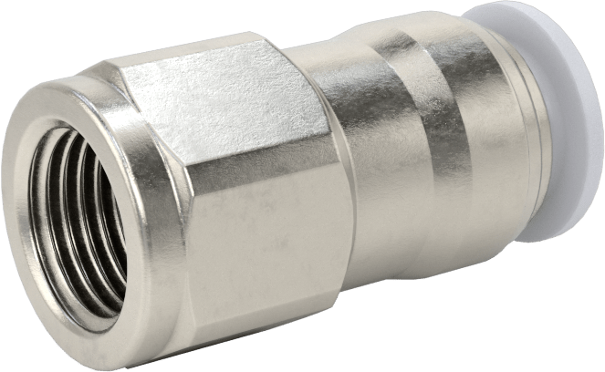 Yüksek Sıcaklık Push-to-Connect Bağlantı Elemanı, Düz Adaptör, 6 mm boru dış çapı x 1/8 BSPP dişi
