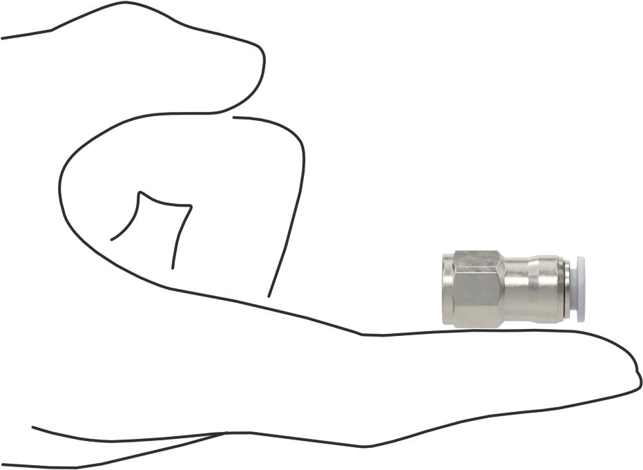 Yüksek Sıcaklık Push-to-Connect Bağlantı Elemanı, Düz Adaptör, 6 mm boru dış çapı x 1/8 BSPP dişi