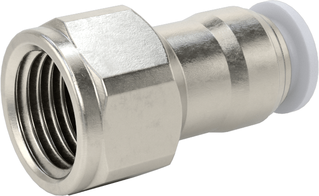Yüksek Sıcaklık Push-to-Connect Bağlantı Elemanı, Düz Adaptör, 6 mm Boru Dış Çapı x 1/4 BSPP Dişi için