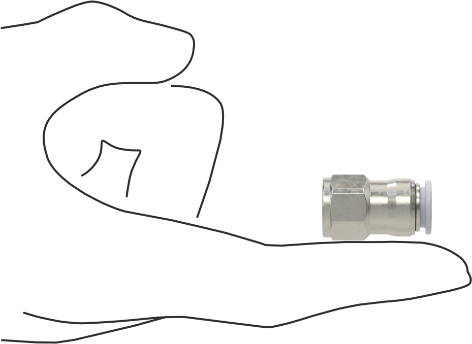 Yüksek Sıcaklık Push-to-Connect Bağlantı Elemanı, Düz Adaptör, 8 mm Boru Dış Çapı x 1/8 BSPP Dişi için