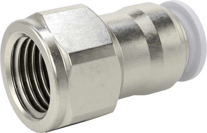 Yüksek Sıcaklık Push-to-Connect Bağlantı Elemanı, Düz Adaptör, 8 mm Boru Dış Çapı x 1/4 BSPP Dişi için