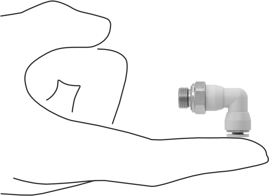 Yüksek Sıcaklık Push-to-Connect Bağlantı Elemanı, 90 Derece Adaptör, 4 mm Boru Dış Çapı x 1/8 BSPP Erkek