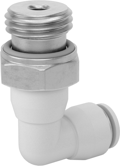 Yüksek Sıcaklık Push-to-Connect Bağlantı Elemanı, 90 Derece Adaptör, 4 mm Boru Dış Çapı x 1/4 BSPP Erkek için