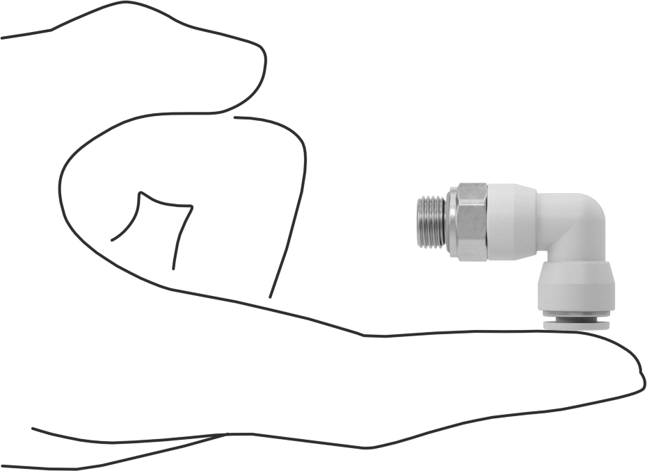 Yüksek Sıcaklık Push-to-Connect Bağlantı Elemanı, 90 Derece Adaptör, 6 mm Boru Dış Çapı x 1/8 BSPP Erkek için