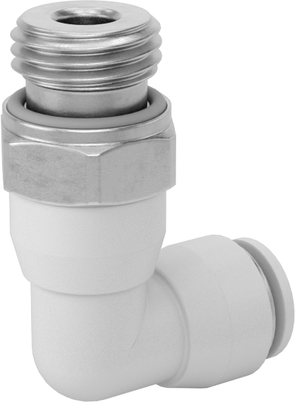 Yüksek Sıcaklık Push-to-Connect Bağlantı Elemanı, 90 Derece Adaptör, 6 mm boru dış çapı x 1/4 BSPP erkek