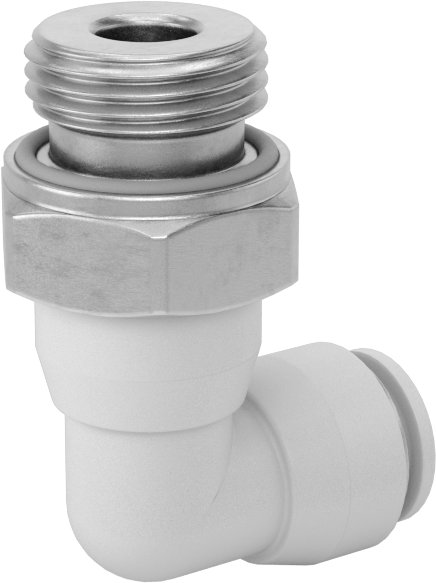 Yüksek Sıcaklık Push-to-Connect Bağlantı Elemanı, 90 Derece Adaptör, 8 mm Boru Dış Çapı x 3/8 BSPP Erkek için