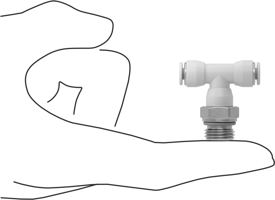 Yüksek Sıcaklık Push-to-Connect Bağlantı Elemanı, Hat Üstü T Adaptörü, 4 mm Boru Dış Çapı x 1/4 BSPP Erkek için