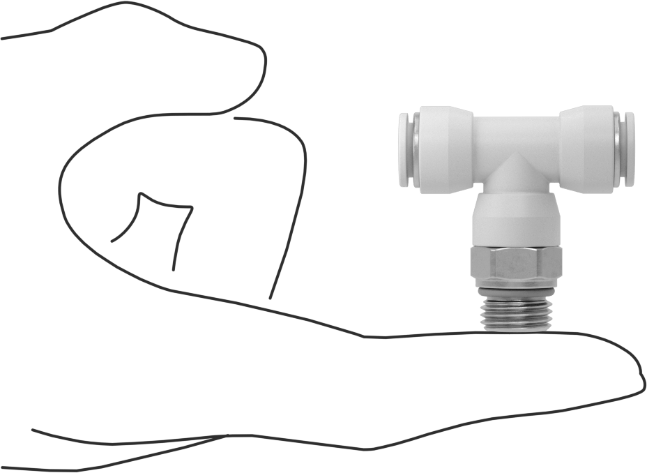 Yüksek Sıcaklık Push-to-Connect Bağlantı Elemanı, Hat Üstü T Adaptörü, 8 mm Boru Dış Çapı x 1/4 BSPP Erkek için
