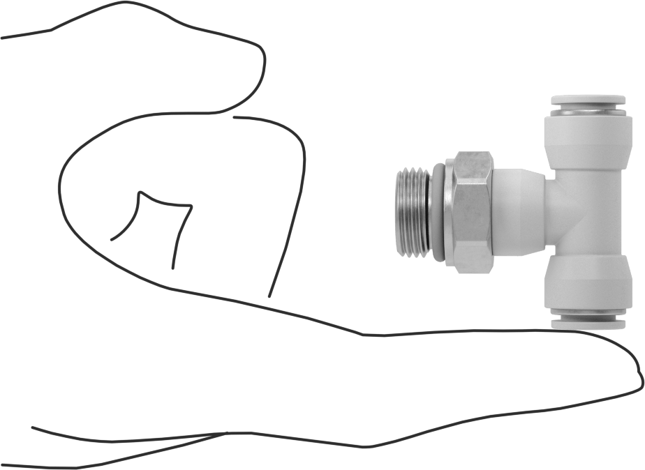 Yüksek Sıcaklık Push-to-Connect Bağlantı Elemanı, Hat Üstü T Adaptörü, 8 mm Dış Çaplı Boru x 3/8 BSPP Erkek
