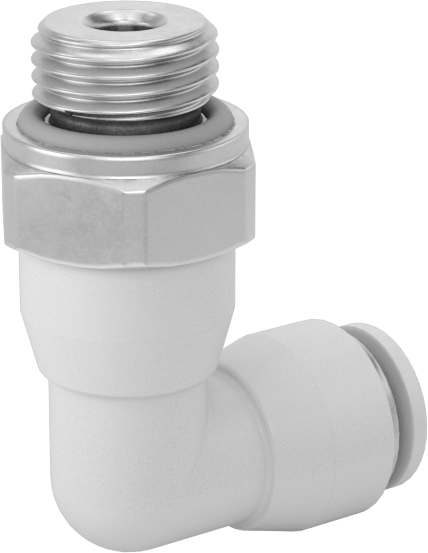 Yüksek Sıcaklık Push-to-Connect Bağlantı Elemanı, 90 Derece Döner Dirsek, 4 mm Boru Dış Çapı x 1/8 BSPP Erkek