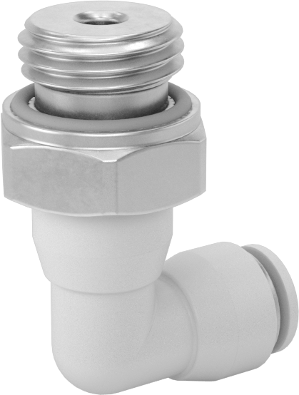 Yüksek Sıcaklık Push-to-Connect Bağlantı Elemanı, 90 Derece Döner Dirsek, 4 mm Boru Dış Çapı x 1/4 BSPP Erkek için