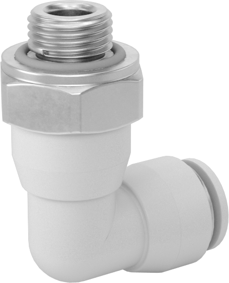 Yüksek Sıcaklık Push-to-Connect Bağlantı Elemanı, 90 Derece Döner Dirsek, 6 mm Boru Dış Çapı x 1/8 BSPP Erkek için