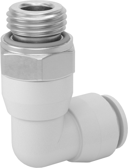 Yüksek Sıcaklık Push-to-Connect Bağlantı Elemanı, 90 Derece Döner Dirsek, 8 mm Boru Dış Çapı x 1/4 BSPP Erkek için