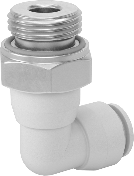 Yüksek Sıcaklık Push-to-Connect Bağlantı Elemanı, 90 Derece Döner Dirsek, 8 mm Boru Dış Çapı x 3/8 BSPP Erkek için