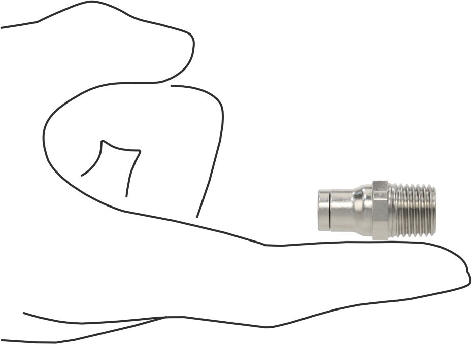 Gıda ve İçecek için Paslanmaz Çelik Push-to-Connect Bağlantı Parçası, 1/4" Boru Dış Çapı x 1/4 NPT Erkek için Düz Adaptör