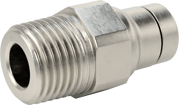 Gıda ve İçecek için Paslanmaz Çelik Push-to-Connect Bağlantı Parçası, 4 mm Boru Dış Çapı x 1/8 NPT Erkek için Düz Adaptör