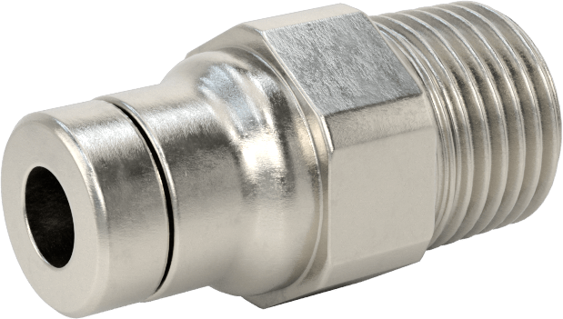 Gıda ve İçecek için Paslanmaz Çelik Push-to-Connect Bağlantı Parçası, 4 mm Boru Dış Çapı x 1/8 NPT Erkek için Düz Adaptör