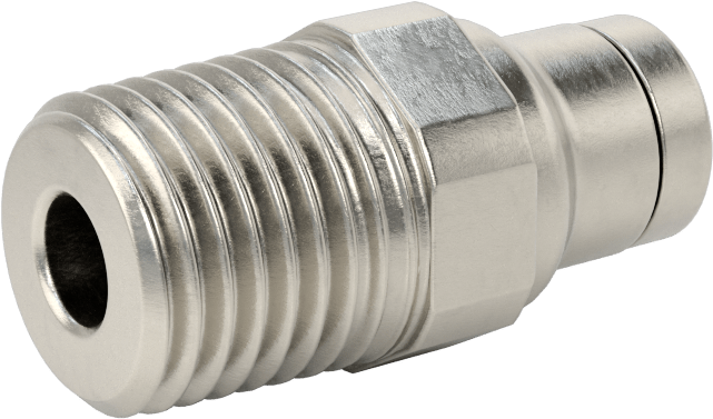 Gıda ve İçecek için Paslanmaz Çelik Push-to-Connect Bağlantı Parçası, 6 mm Boru Dış Çapı x 1/4 NPT Erkek için Düz Adaptör