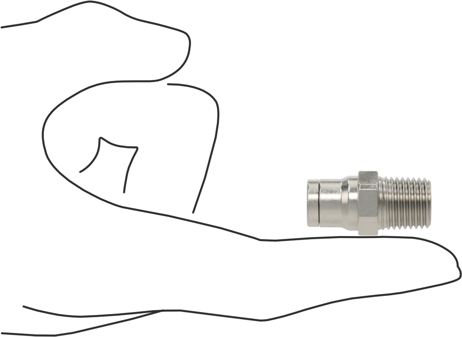Gıda ve İçecek için Paslanmaz Çelik Push-to-Connect Bağlantı Parçası, 8 mm Dış Çaplı Boru x 1/4 NPT Erkek için Düz Adaptör
