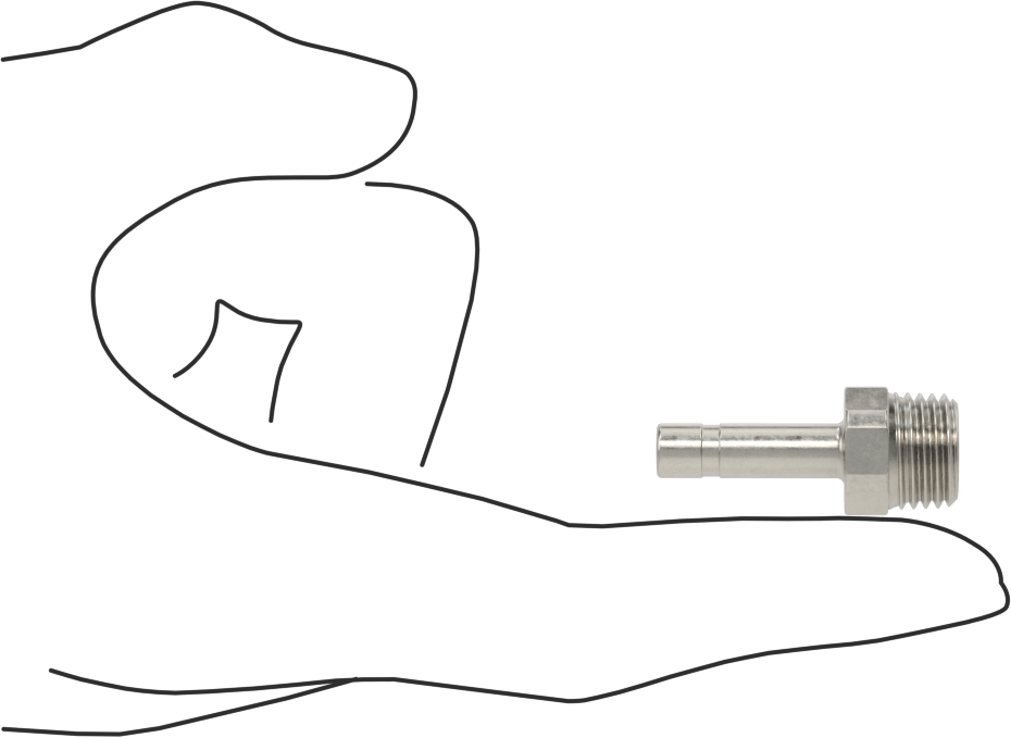 Gıda ve İçecek için Paslanmaz Çelik Push-to-Connect Bağlantı Parçası, Düz Adaptör 1/4" Boru Gövde Dış Çapı x 1/4 NPT Erkek