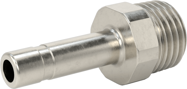 Gıda ve İçecek için Paslanmaz Çelik Push-to-Connect Bağlantı Parçası, Düz Adaptör 1/4" Boru Gövde Dış Çapı x 1/4 NPT Erkek