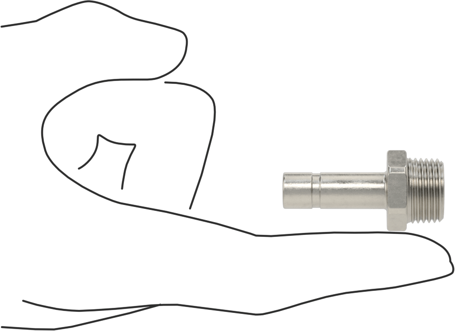 Gıda ve İçecek için Paslanmaz Çelik Push-to-Connect Bağlantı Parçası, Düz Adaptör 3/8" Boru Gövde Dış Çapı x 3/8 NPT Erkek