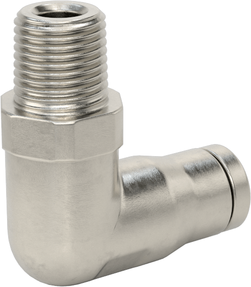 Gıda ve İçecek için Paslanmaz Çelik Push-to-Connect Bağlantı Parçası, 1/4" Dış Çaplı Boru x 1/8 NPT Erkek için Dirsek Adaptörü