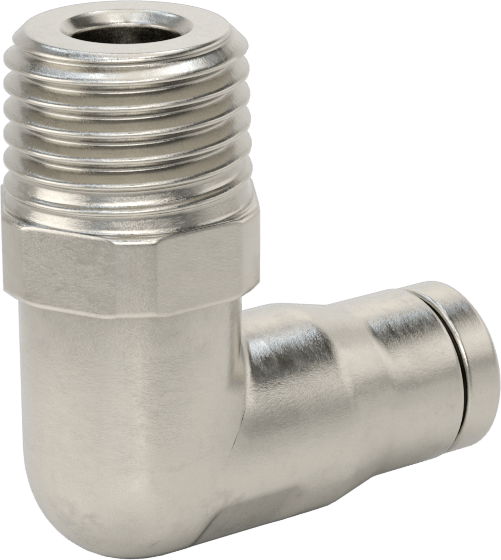 Gıda ve İçecek için Paslanmaz Çelik Push-to-Connect Bağlantı Parçası, 1/4 inç dış çaplı boru x 1/4 NPT erkek için dirsek adaptörü