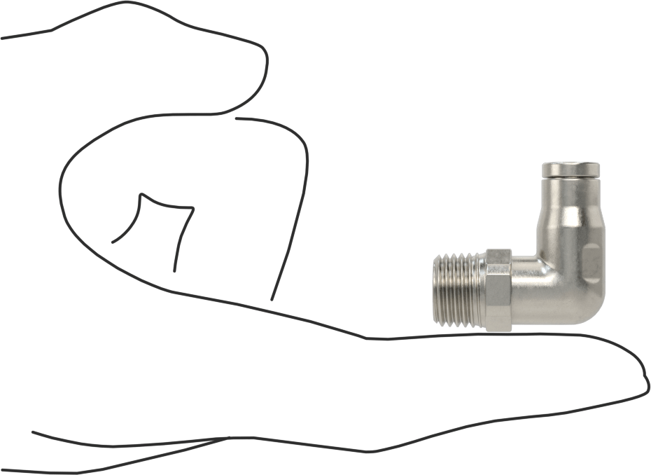 Gıda ve İçecek için Paslanmaz Çelik Push-to-Connect Bağlantı Parçası, 1/4 inç dış çaplı boru x 1/4 NPT erkek için dirsek adaptörü