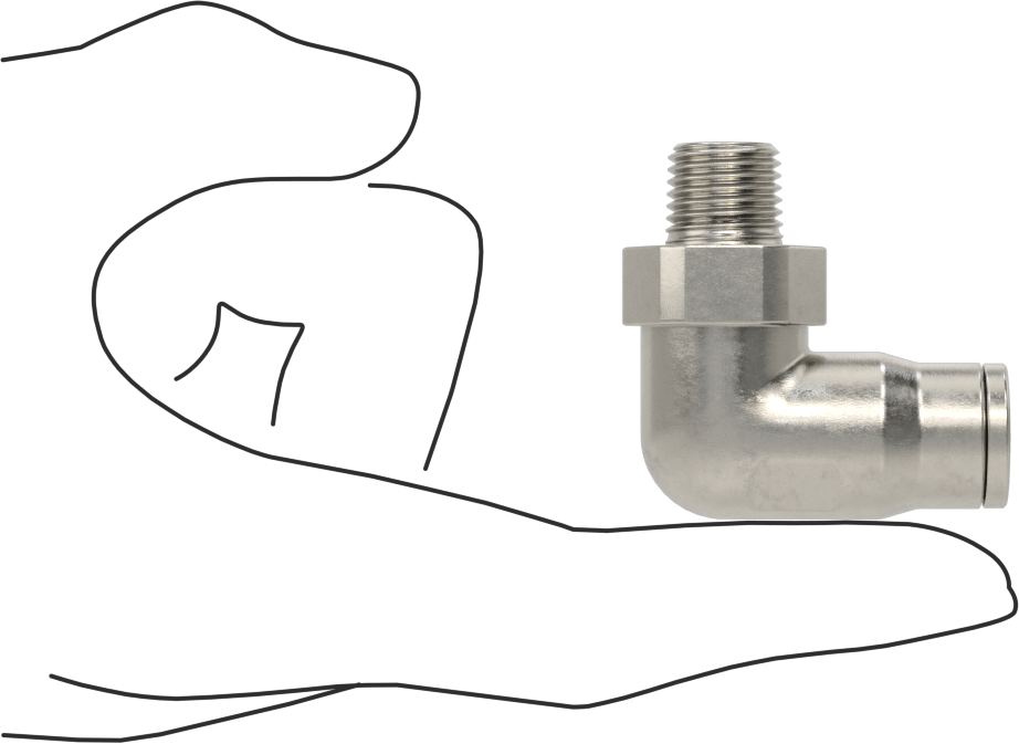 Gıda ve İçecek için Paslanmaz Çelik Push-to-Connect Bağlantı Parçası, 12 mm dış çaplı boru x 1/4 NPT erkek dirsek adaptörü