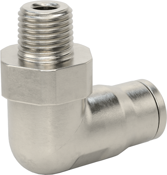 Gıda ve İçecek için Paslanmaz Çelik Push-to-Connect Bağlantı Parçası, 12 mm dış çaplı boru x 1/4 NPT erkek dirsek adaptörü