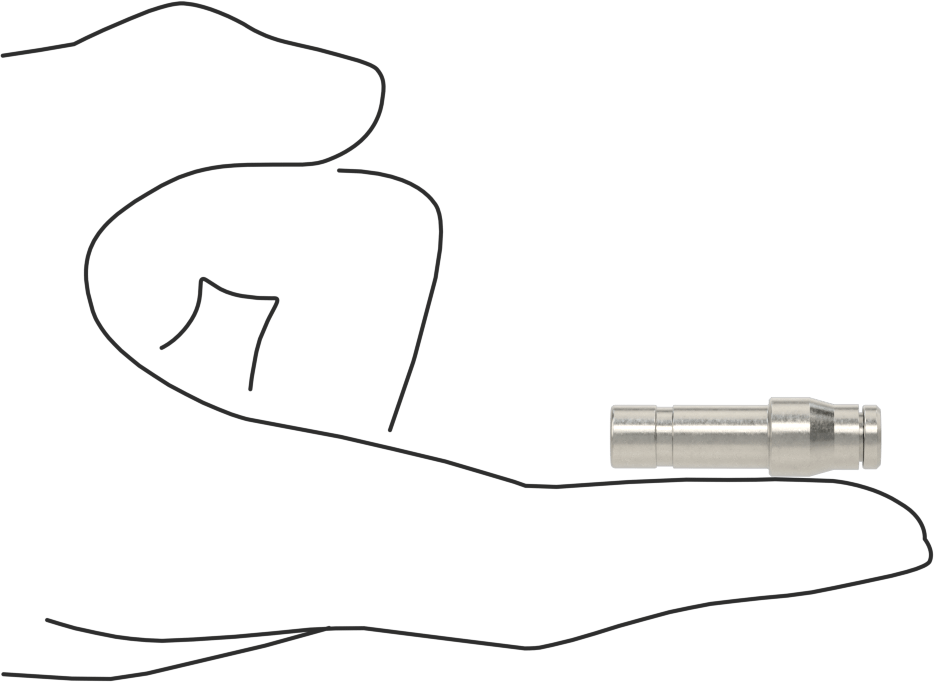 Gıda ve İçecek için Paslanmaz Çelik Push-to-Connect Bağlantı Parçası, Redüktör, 8 mm Boru Mil Dış Çapı x 4 mm Boru Dış Çapı için
