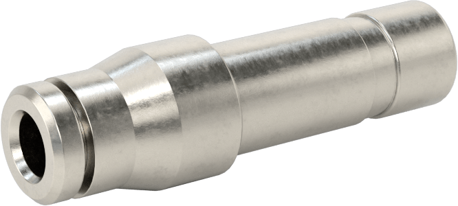 Gıda ve İçecek için Paslanmaz Çelik Push-to-Connect Bağlantı Parçası, Redüktör, 8 mm Boru Mil Dış Çapı x 4 mm Boru Dış Çapı için