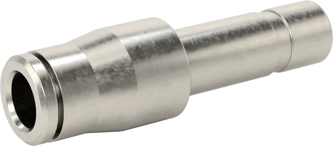 Gıda ve İçecek için Paslanmaz Çelik Push-to-Connect Bağlantı Parçası, Redüktör, 8 mm Boru Gövde Dış Çapı x 6 mm Boru Dış Çapı için