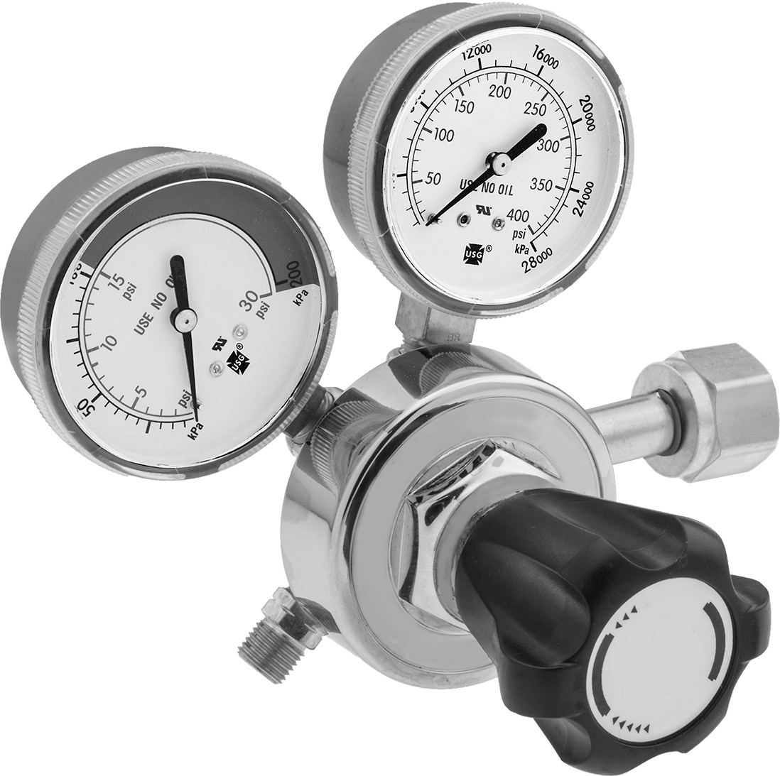 Male Outlet × Female Inlet Single-Stage Valve With Knob