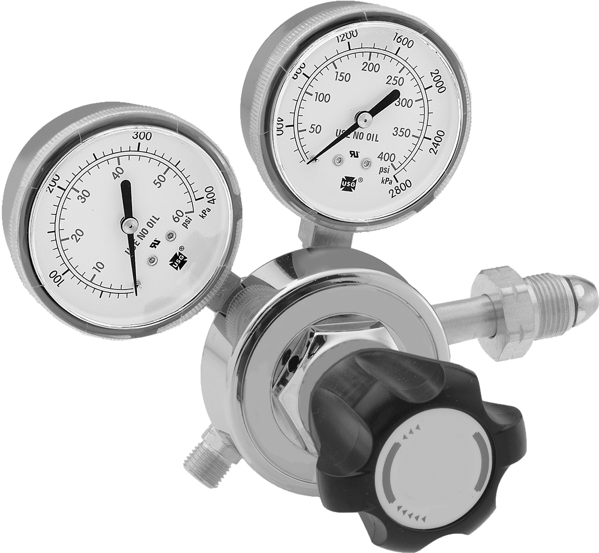 Male Outlet × Male Inlet Single-Stage Valve With Knob