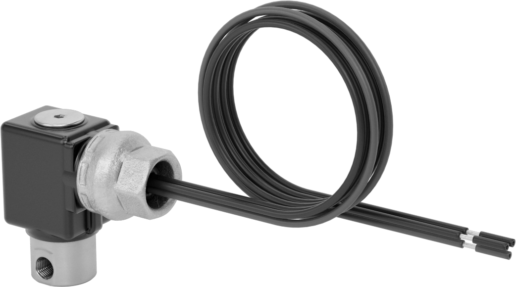 Soğutma Suyu için Kompakt Solenoid Açma/Kapama Valfi, 1/8 NPT Dişi, Tel Uçlu 303 Paslanmaz Çelik, 24V DC, 0,06 Cv
