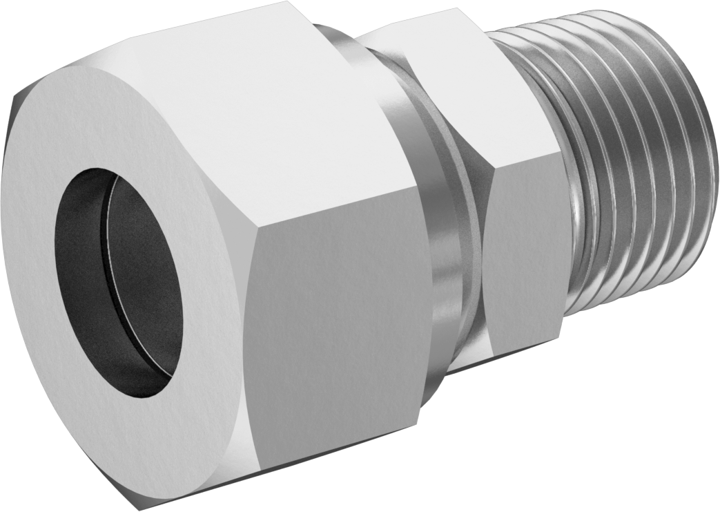 Nikel Kaplı Pirinç Sıkıştırma Bağlantı Elemanı, Düz Adaptör, 16 mm Boru Dış Çapı x 1/2 Erkek BSPT için