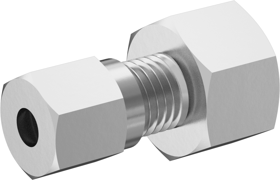 Nikel Kaplı Pirinç Sıkıştırma Bağlantı Elemanı, Düz Adaptör, 4 mm Boru Dış Çapı x 1/8 Dişi BSPP