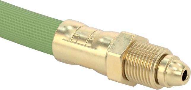Kaynak Gaz Hortumu, Pirinç 5/8"-18 Erkek Bağlantı Parçaları ile, 1 Hat, Yeşil, 1/4" ID