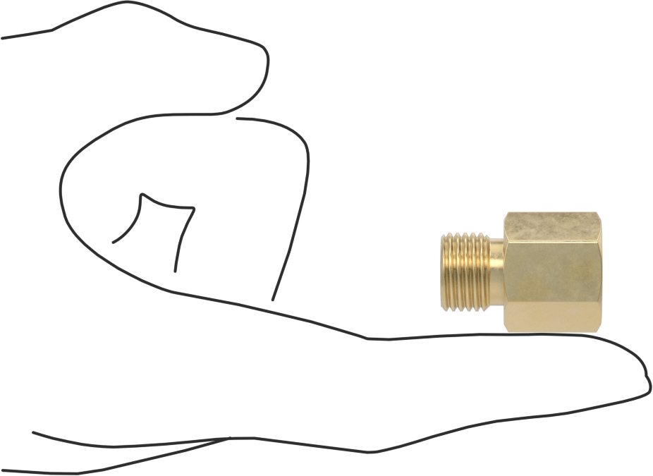 Sıkıştırılmış Gaz için Hortum Bağlantı Elemanı, Adaptör, 1/4 NPT Dişi x CGA-022, 9/16"-18 UNF Sağ Dişi
